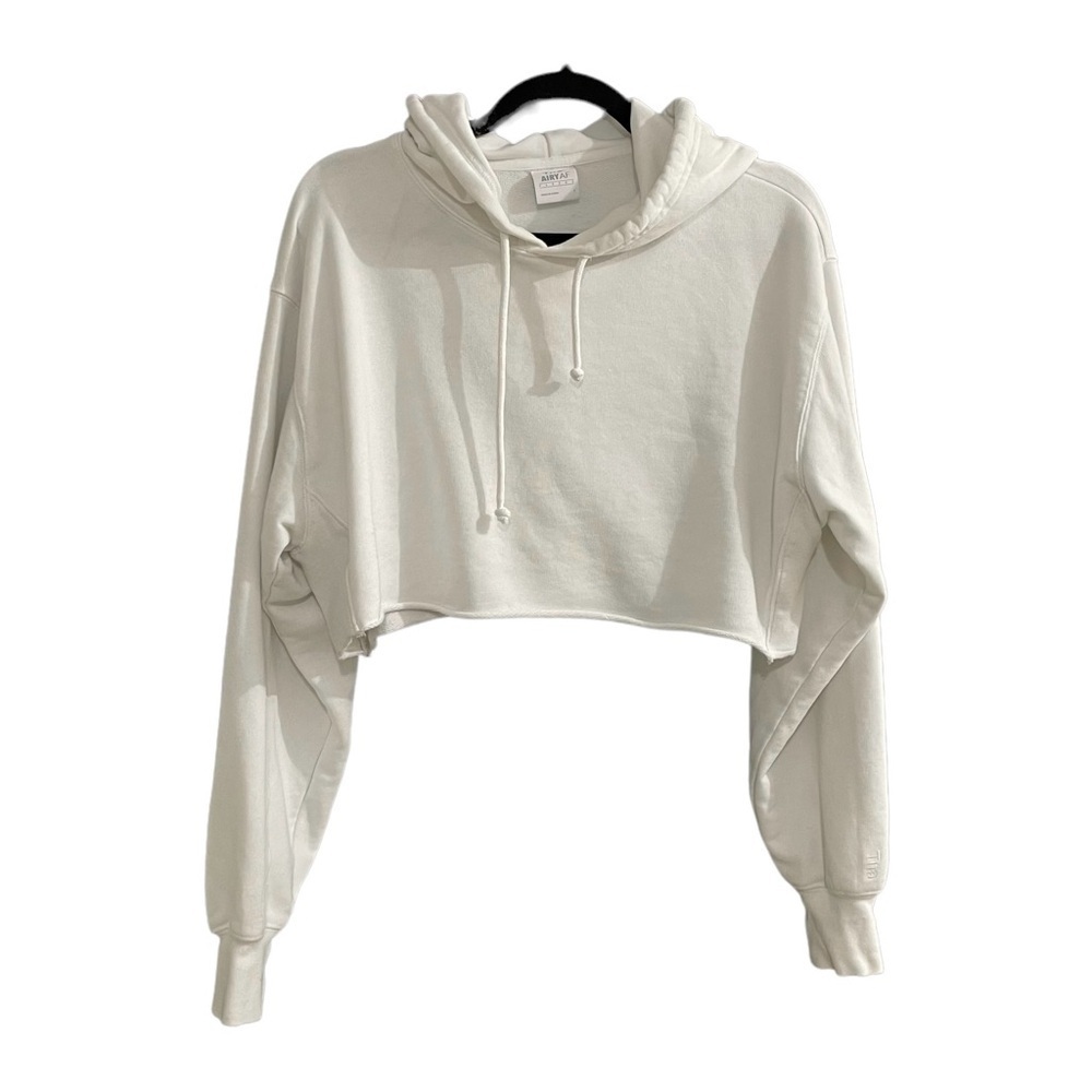 Aritzia Tna Airy AF Fleece Cropped Hoodie - White - Size Small